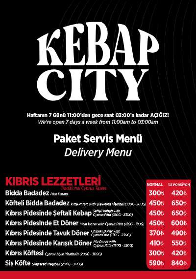Paket Menüsü (Delivery Menu)